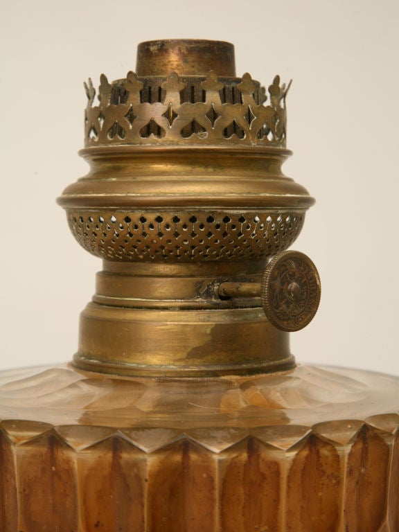 20th Century c.1900 French Onyx & Bronze Kerosene Lamp
