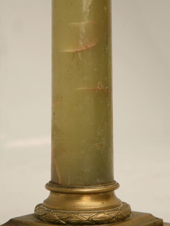 c.1900 French Onyx & Bronze Kerosene Lamp 5