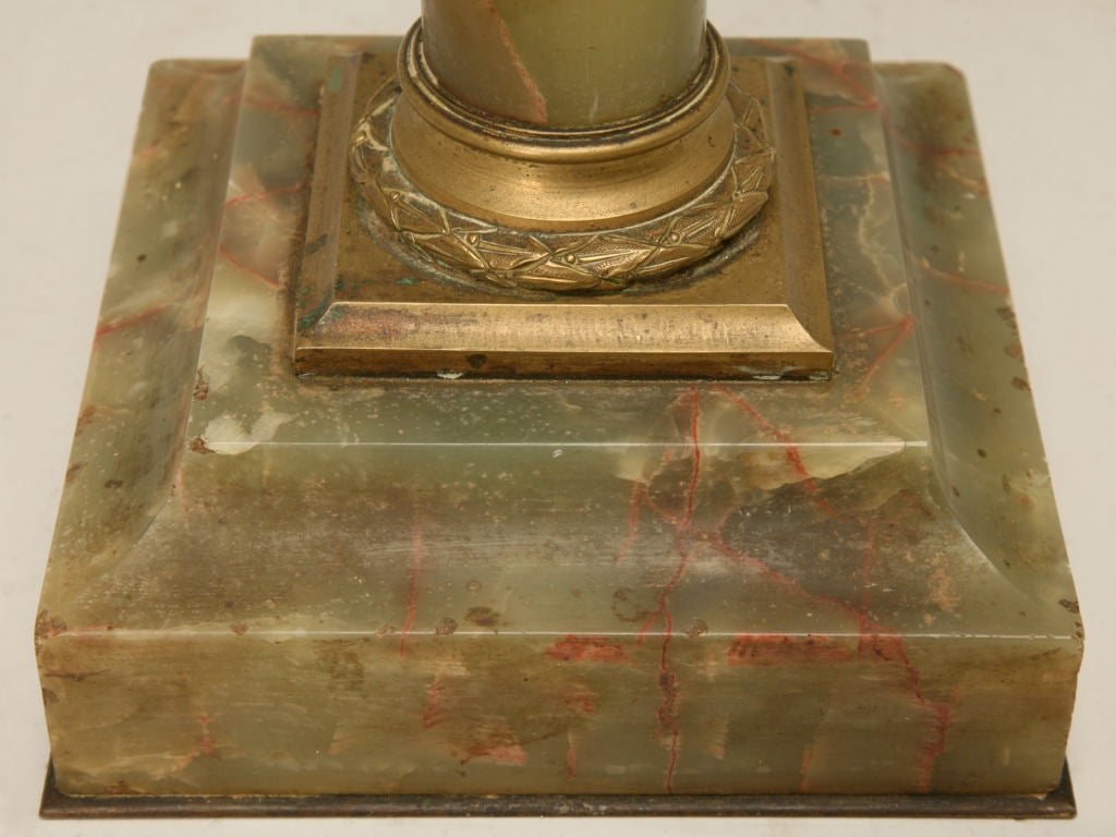 c.1900 French Onyx & Bronze Kerosene Lamp 6