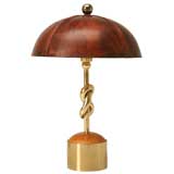 c.1930 French Leather & Brass Art Deco Lamp