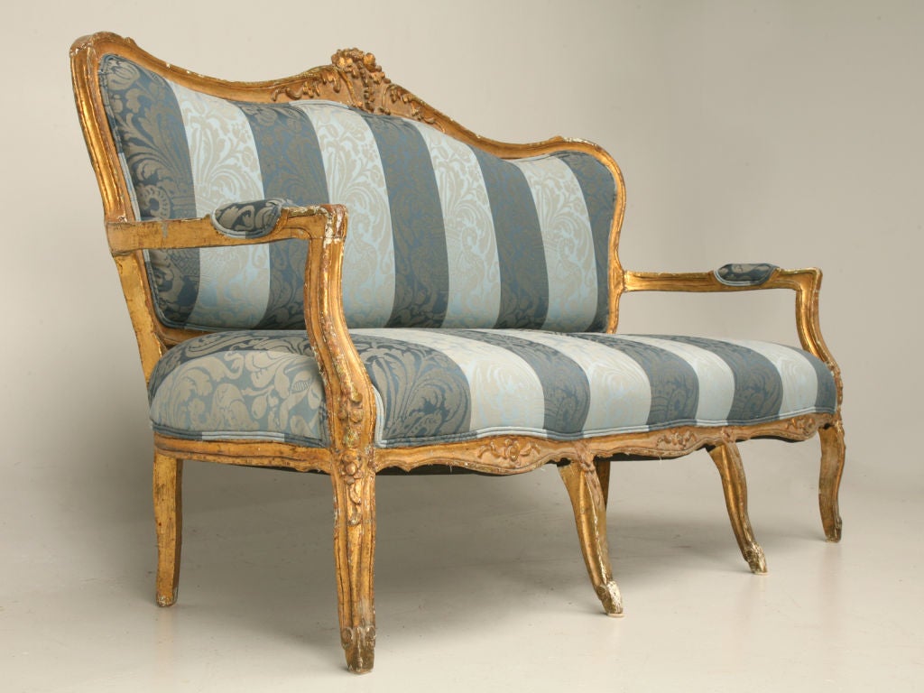 c.1920 Gilded Louis XV Style Settee