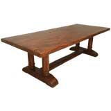 c.1840 French Solid Oak Farmhouse Dining Table