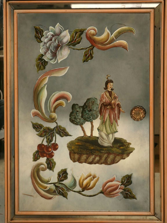 c.1950 Pair of Handmade Eglomise Buffets/Commodes