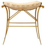 High-Style French 40's Brass Bench