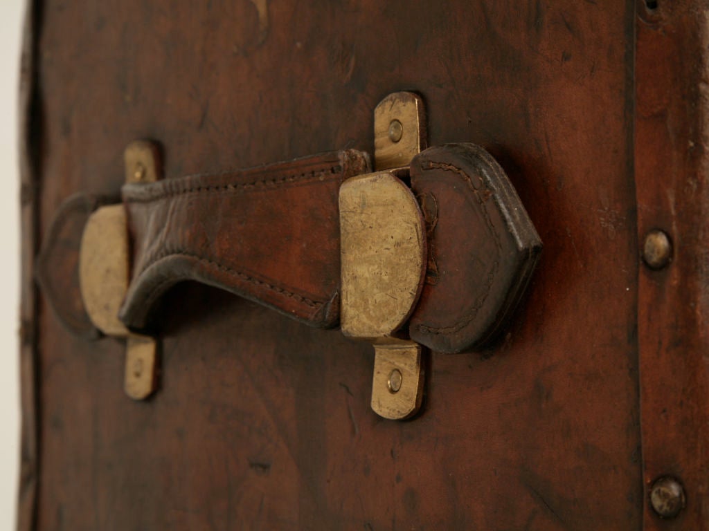 c.1880 English Leather Traveling Trunk