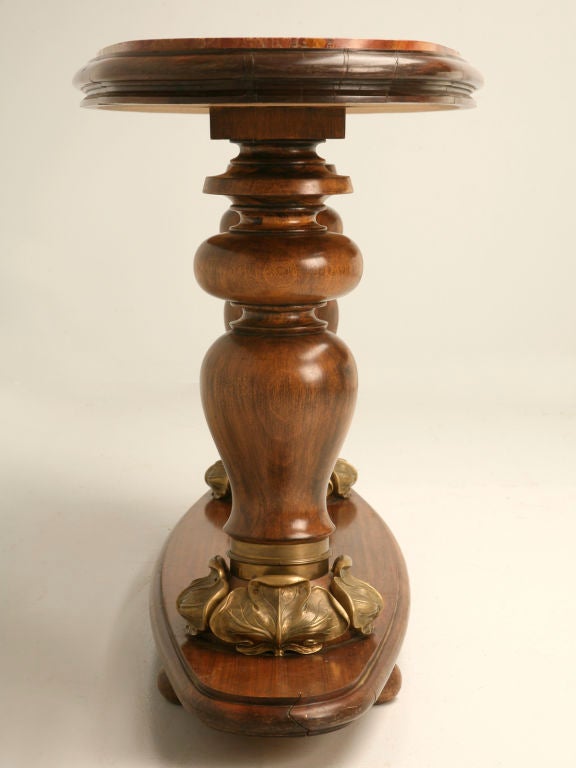 Mogano Antico tavolo da console in mogano, bronzo e onice in stile Art Nouveau c1890-1900 in vendita