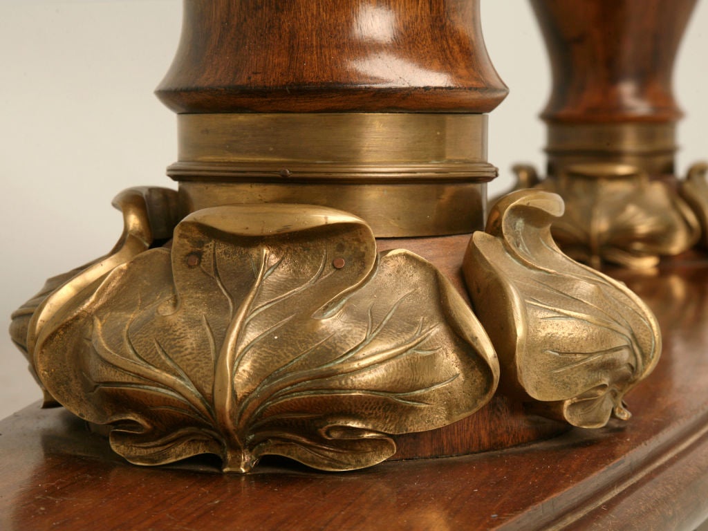 Antico tavolo da console in mogano, bronzo e onice in stile Art Nouveau c1890-1900 in vendita 2
