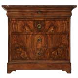 c.1870 French Book-Matched Burled Walnut 3/4 Scale Commode