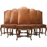c.1920 Set of 6 French Louis XV Style Dining Chairs
