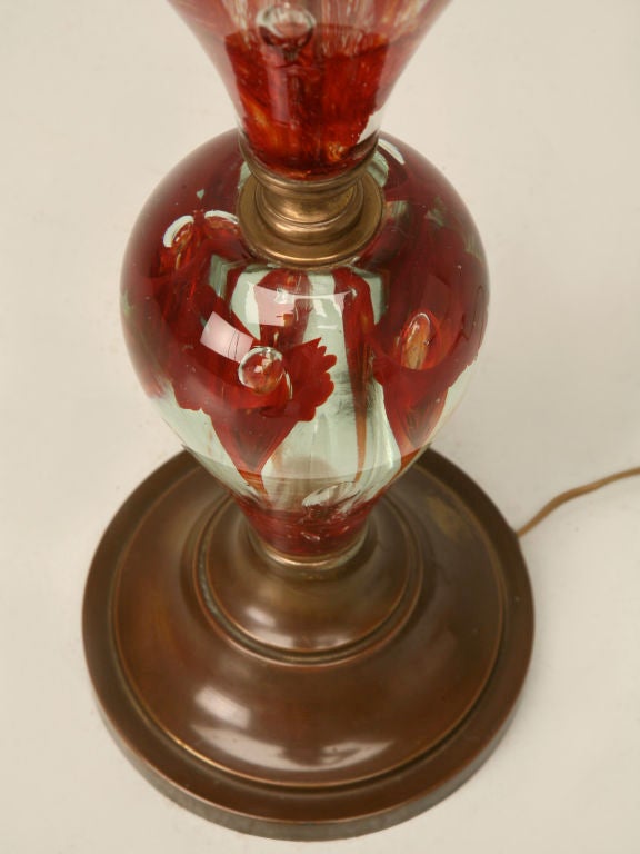 Mid-20th Century c.1950 St. Clair Paperweight Lamp w/Original Finial