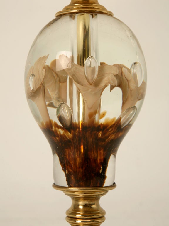 American c.1950 Paperweight Lamp w/Original Finial