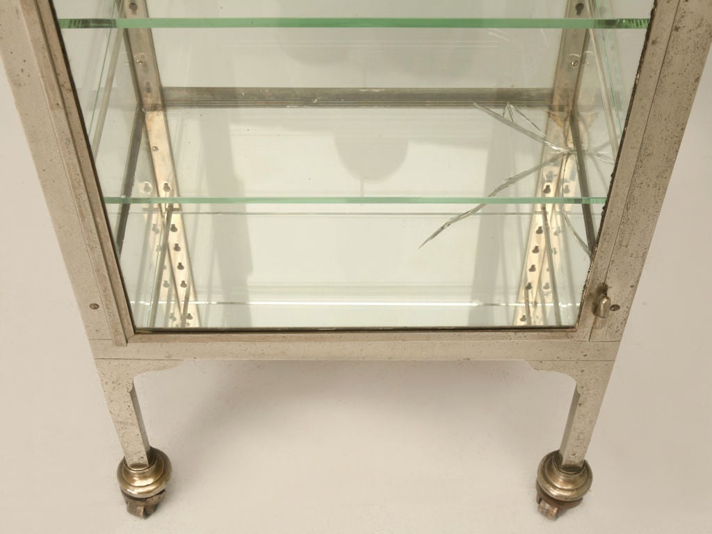 c.1920 French Industrial Glass and Steel Cabinet 7