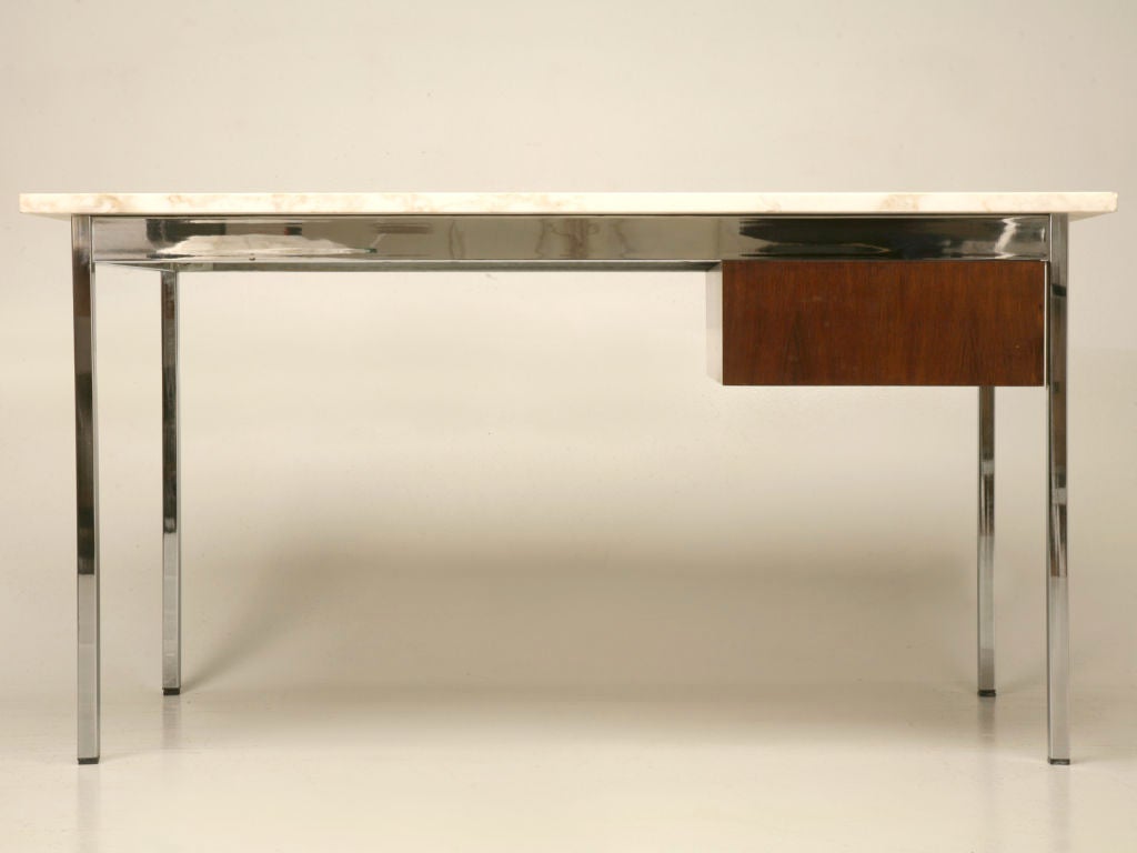 c.1980 American Chrome & Marble Desk 7