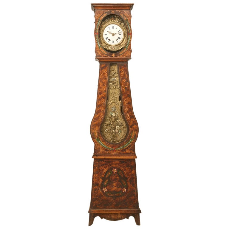 c.1880 Original Paint French Farm House Clock