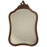 Antique c.1880 French Oak Louis XV Mirror