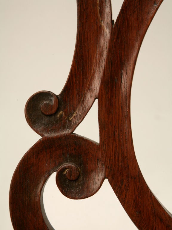 Hand-Carved Antique Irish Chippendale Walnut Armchair, circa 1780-1820 Exquisite and Heavy For Sale