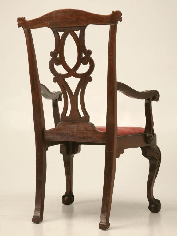 Antique Irish Chippendale Walnut Armchair, circa 1780-1820 Exquisite and Heavy For Sale 3