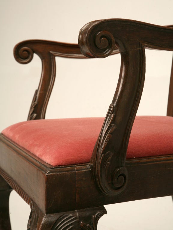Late 18th Century Antique Irish Chippendale Walnut Armchair, circa 1780-1820 Exquisite and Heavy For Sale