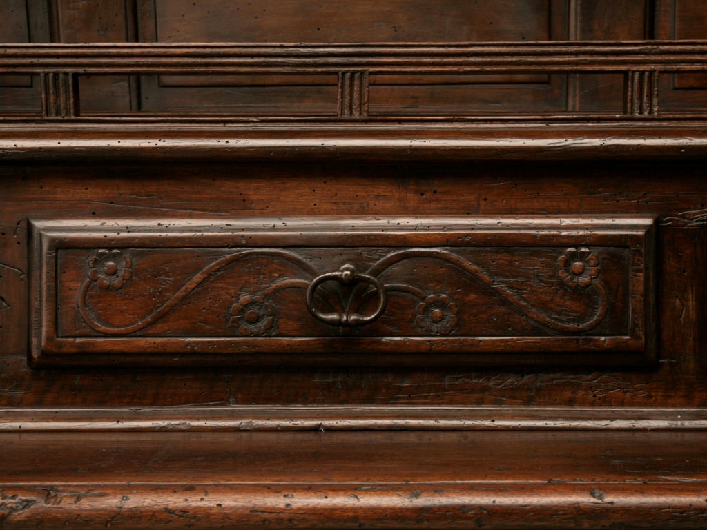 c.1910 Spanish Solid Oak Sideboard w/18th C. Appearance 1
