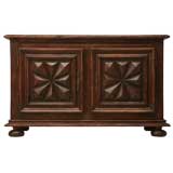 c.1940 Rustic French Louis XIII Style Solid Oak Buffet