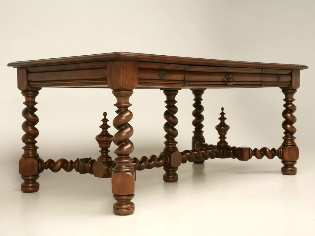 c.1875 French Walnut Louis XIII Library Table/Desk
