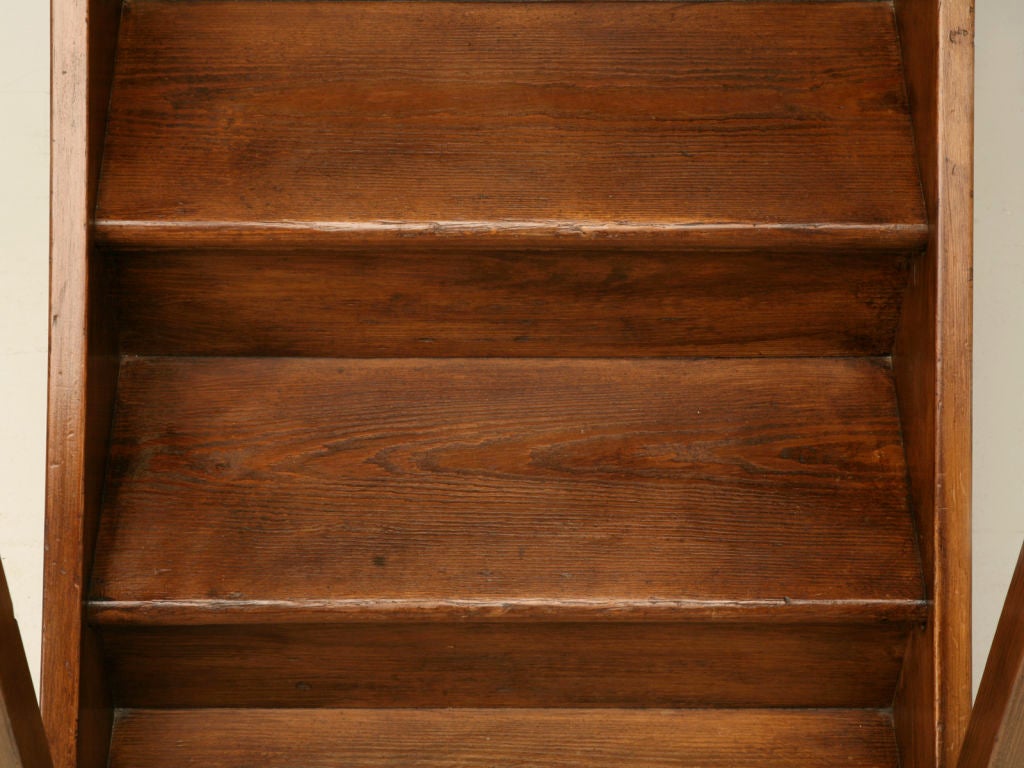 19th Century Original Antique English Pine Library Steps