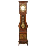 Antique c.1840 French Original Paint Tall Case Clock