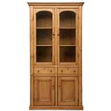 c.1880 Original Country English Pine Bookcase/China Cabinet