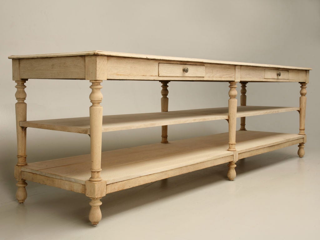 c.1880 French White Oak Work Table/Island