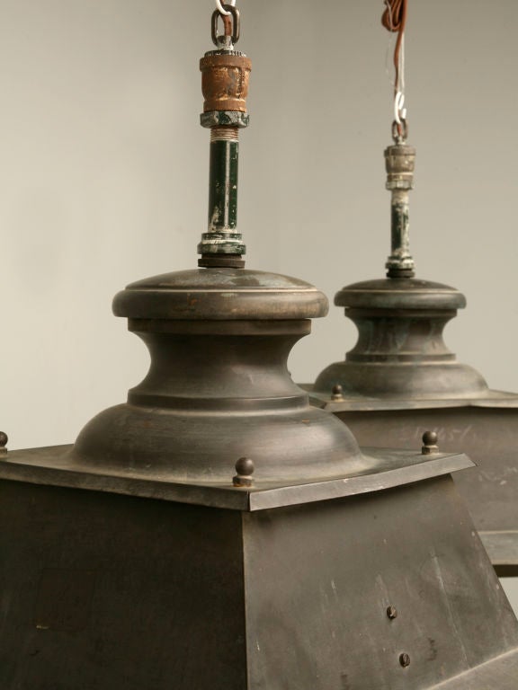 c.1910 Pair of Large French Copper Lanterns
