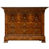 c.1880 French Book-Matched Burled Walnut Commode