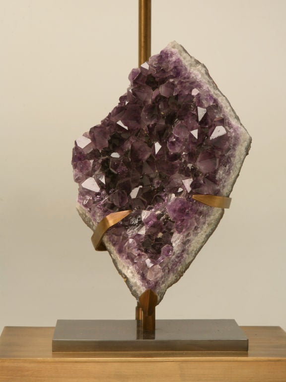Incredible Pair of French 60's Custom Amethyst Lamps