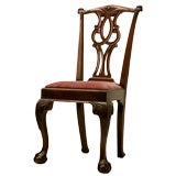 Antique Eighteenth Century Hand-Carved Irish Chippendale Side/Desk Chair