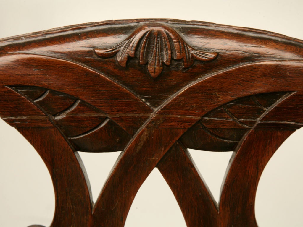 Eighteenth Century Hand-Carved Irish Chippendale Side/Desk Chair In Good Condition In Chicago, IL