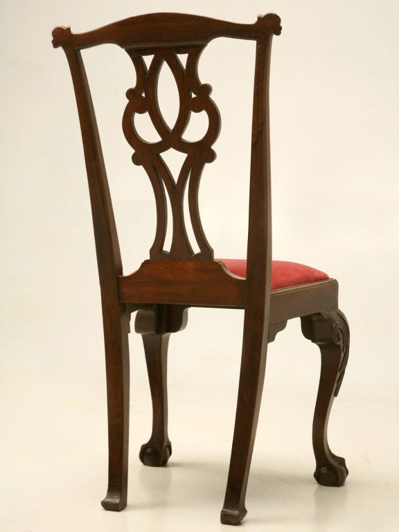 Eighteenth Century Hand-Carved Irish Chippendale Side/Desk Chair 5