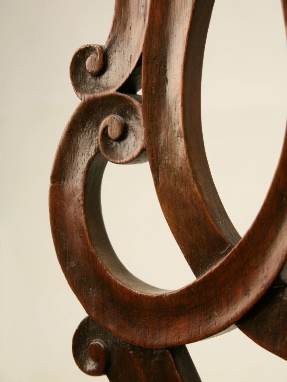 Eighteenth Century Hand-Carved Irish Chippendale Side/Desk Chair 1