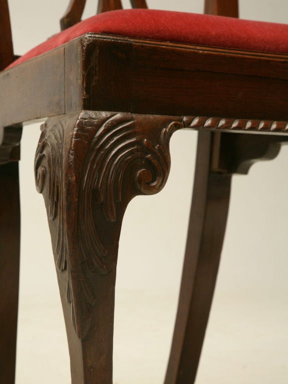 Eighteenth Century Hand-Carved Irish Chippendale Side/Desk Chair 3