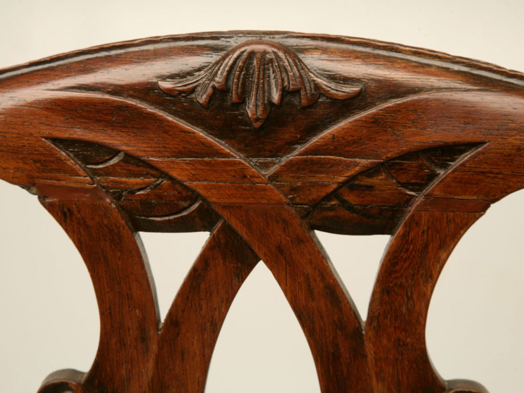 Eighteenth Century Hand-Carved Irish Chippendale Side/Desk Chair In Good Condition In Chicago, IL