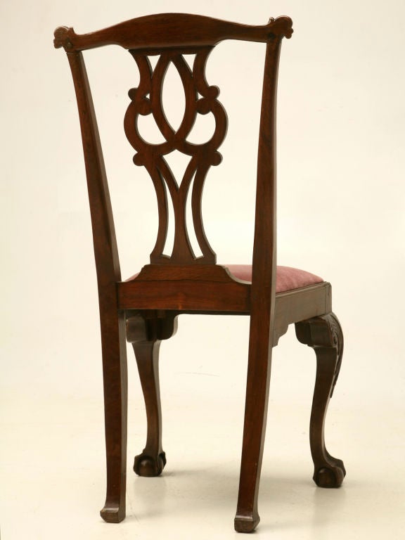 Eighteenth Century Hand-Carved Irish Chippendale Side/Desk Chair 5
