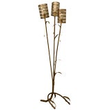 Vintage Italian Brass Organic Relief  Bamboo-form Floor Lamp