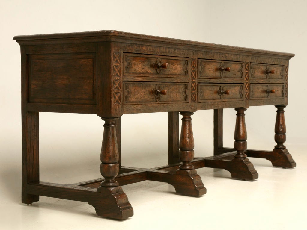 c.1920 Gorgeous Spanish Oak Console Table