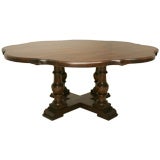 Solid White Oak French Cloverleaf Pedestal Dining Table