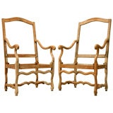 c.1890 Pair of French Os De Mouton Throne Chairs