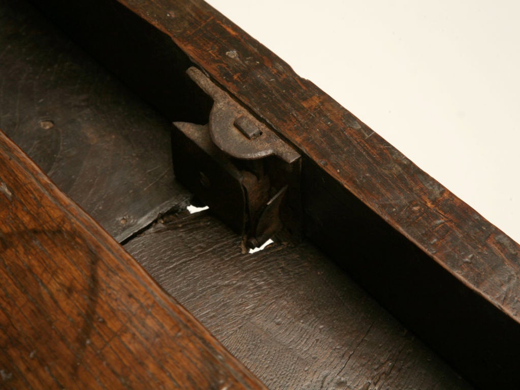 18th C Rustic French Oak Farmhouse Side/End/Writing Table w/Drawer 1