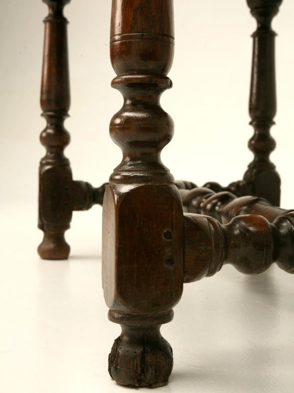 18th C Rustic French Oak Farmhouse Side/End/Writing Table w/Drawer 2