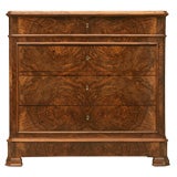 c.1880 French Book-Matched Burled Walnut Commode