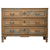 Exquisite 18th C. French Directoire Worn-Paint 3 Drawer Commode