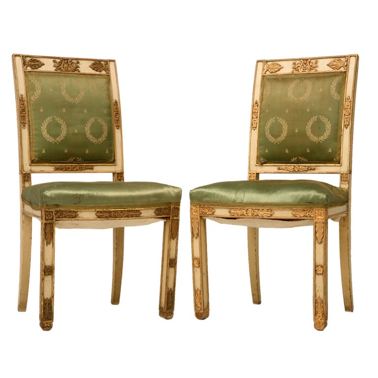c.1860 Pair of French Directoire Side Chairs