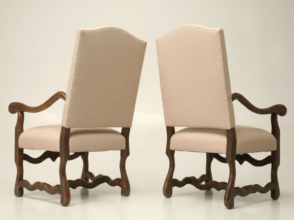 c.1930 Pair French Os de Mouton Throne Chairs 7