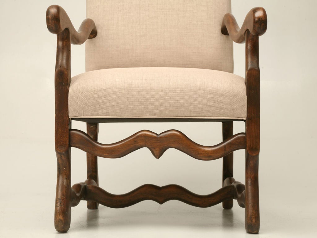 c.1930 Pair French Os de Mouton Throne Chairs 3